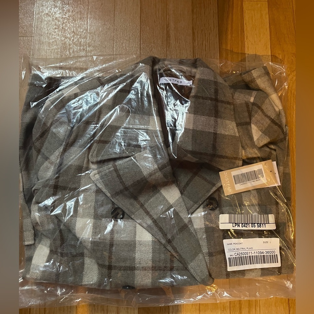Plaid Peacoat - NWT - Picture 2 of 2